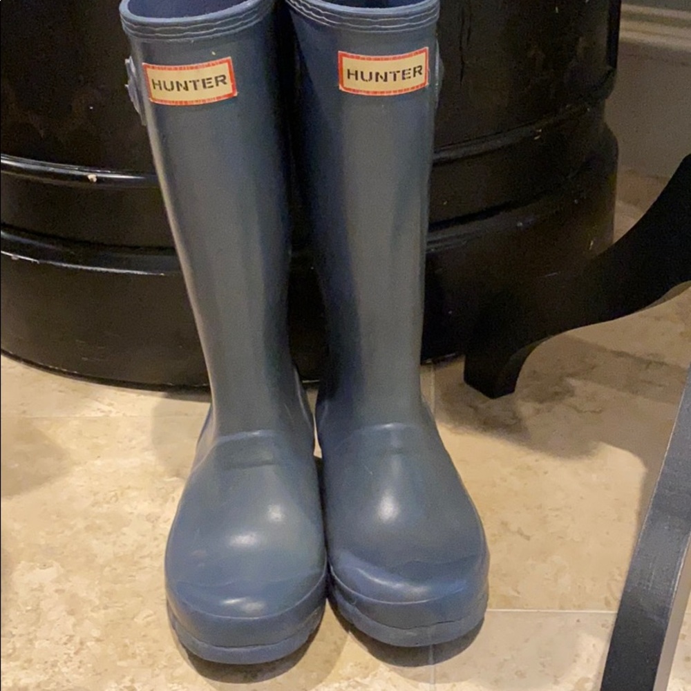 Hunter Original Kids Gloss boots blue size 1
